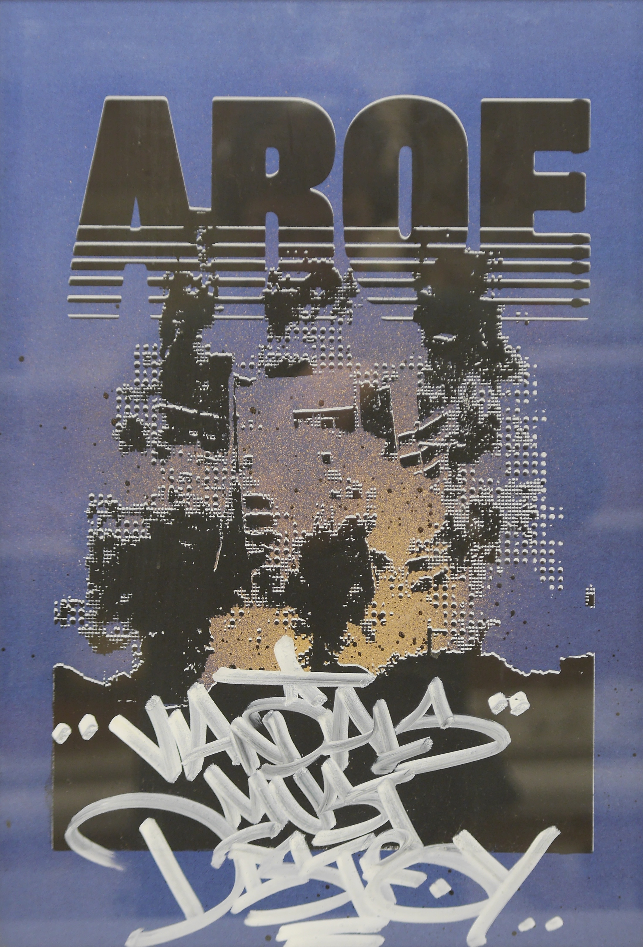 Aroe (Contemporary, Brighton), colour print, 'Vandals must obey', 49 x 33cm. Condition - good